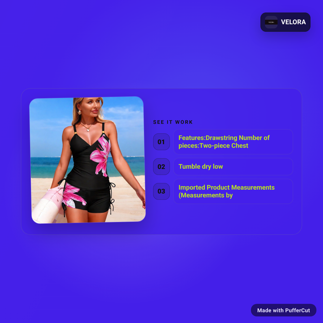 Floral Drawstring Tankini Two-Piece Set ad video