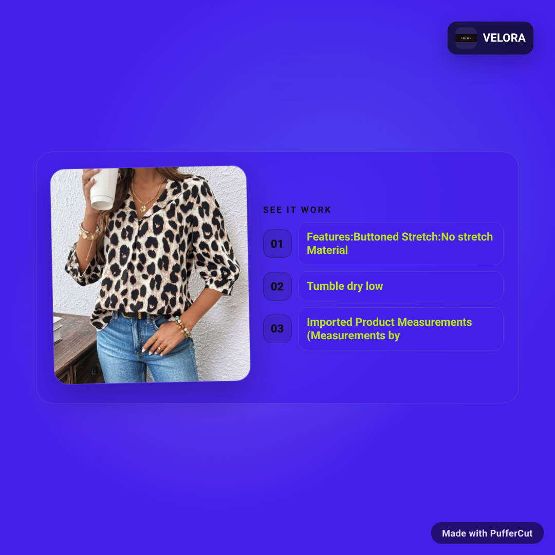 Leopard Print ¾-Sleeve Blouse ad video