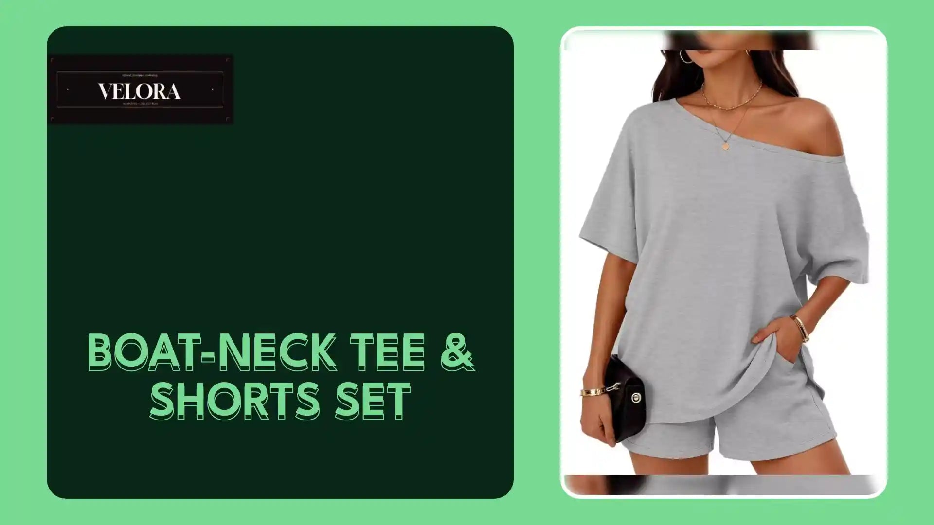 Boat-Neck Tee &amp; Shorts Set by@Outfy